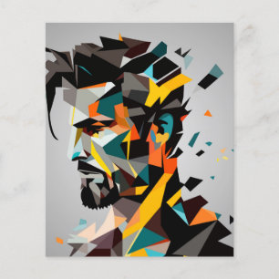 Papier Le visage humain dans le style abstrait