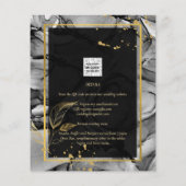 Papier LeahG® Black Gold Alcohol Ink Wedding INVITE (Dos)