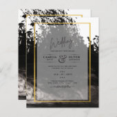 Papier LeahG Black Gold INK Mariage Abstrait Invitation (Devant / Derrière)