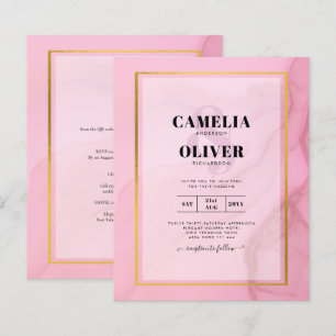 Papier LeahG Blush Pink Gold INK Ombre Wedding INVITE