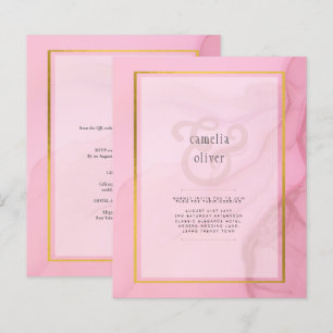 Papier LeahG Blush Pink Gold INK Ombre Wedding INVITE