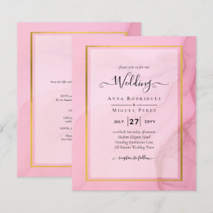 Papier LeahG Blush Pink Gold INK Ombre Wedding INVITE