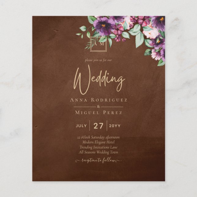 Papier LeahG Brown Berry Prune Mariage Automne Hiver (Devant)