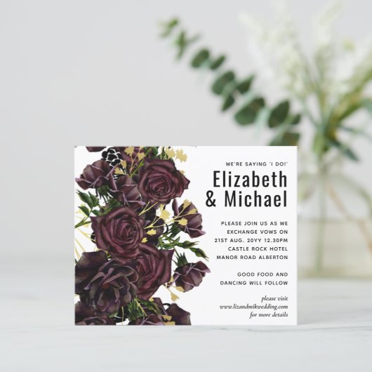 Papier LeahG BUDGET Dark PLUM Rose Mariage (Debout devant)