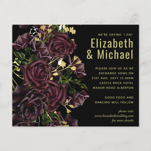 Papier LeahG BUDGET Dark PLUM Rose Mariage (Devant)