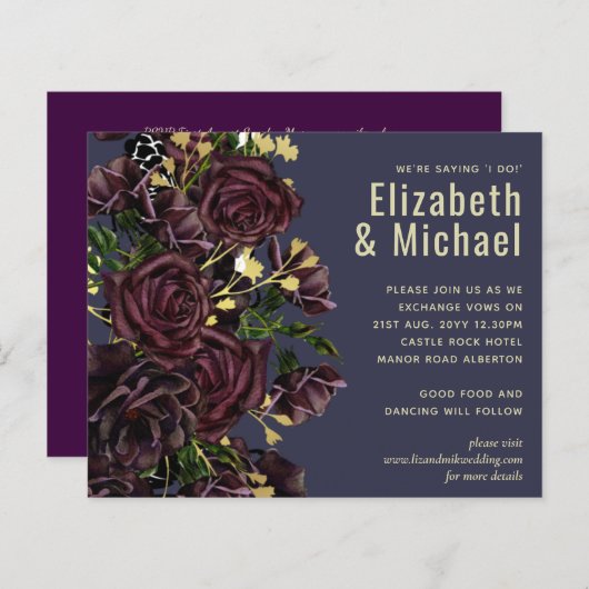 Papier LeahG BUDGET Dark PLUM Rose Mariage (Devant / Derrière)