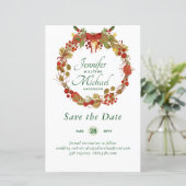 Papier LeahG BUDGET Économisez Dates Red Rustic Festive W (Debout devant)