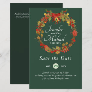 Papier LeahG BUDGET Économisez Dates Red Rustic Festive W