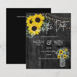 Papier LeahG BUDGET Économisez La Date Black Sunflower