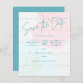 Papier LeahG BUDGET Enregistrer La Date Pink Blue Gold Ab (Devant / Derrière)