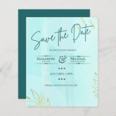 Papier LeahG BUDGET Enregistrer La Date Turquoise Gold Ab (Devant / Derrière)