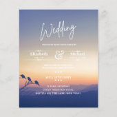 Papier LeahG BUDGET Invitation de mariage Mountain Sunset (Devant)
