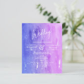 Papier LeahG BUDGET Mariage Inviter Aquarelle violette (Debout devant)