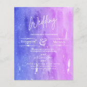 Papier LeahG BUDGET Mariage Inviter Aquarelle violette (Devant)