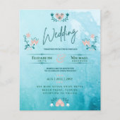 Papier LeahG BUDGET Mariage Inviter Folk Art Turquoise ro (Devant)