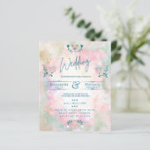 Papier LeahG BUDGET Mariage Inviter Folk Art Turquoise ro (Debout devant)