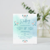 Papier LeahG BUDGET Mariage Inviter Folk Art Turquoise ro (Debout devant)