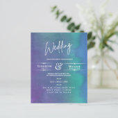 Papier LeahG BUDGET Mariage Inviter Northern Lights Purpl (Debout devant)