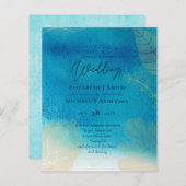 Papier LeahG BUDGET Mariage Océan bleu aquarelle (Devant / Derrière)