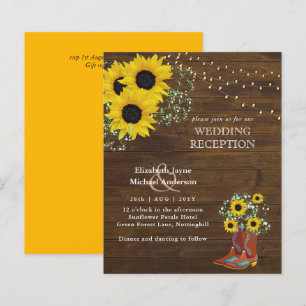 Papier LeahG Budget Mariage RÉCEPTION Tournesols rustique