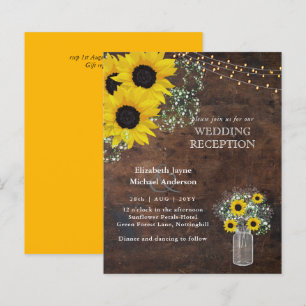 Papier LeahG Budget Mariage RÉCEPTION Tournesols rustique