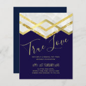 Papier LeahG Budget Marine Gold Art Déco Mariage (Devant / Derrière)