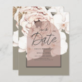 Papier LeahG BUDGET Moss Blush Wedding Enregistrer La Dat (Devant / Derrière)
