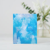 Papier LeahG BUDGET Mountain Blue Wedding Invitation (Debout devant)