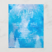 Papier LeahG BUDGET Mountain Blue Wedding Invitation (Devant)