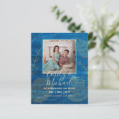 Papier LeahG Budget PHOTO Enregistrer Date Turquoise Gold (Debout devant)