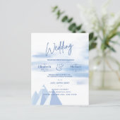 Papier LeahG BUDGET Snowy Mountain Wedding Invitation (Debout devant)