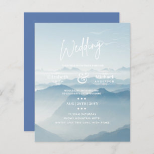 Papier LeahG BUDGET Snowy Mountain Wedding Invitation
