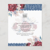 Papier LeahG Burgundy Roses dentelle Invitation Mariage d (Dos)