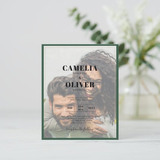 Papier LeahG carton d'invitation de mariage WISTÉRIA viol (Debout devant)