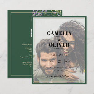 Papier LeahG carton d'invitation de mariage WISTÉRIA viol