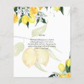 Papier LeahG Citrus Lemons Budget Mariage Inviter Jaune (Dos)