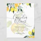 Papier LeahG Citrus Lemons Budget Mariage Inviter Jaune (Devant)