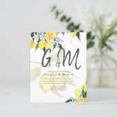 Papier LeahG Citrus Lemons Budget Mariage Inviter Jaune (Debout devant)