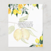 Papier LeahG Citrus Lemons Budget Mariage Inviter Jaune (Dos)