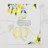 Papier LeahG Citrus Mariage de citrons jaunes Invite (Dos)