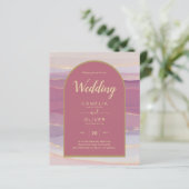 Papier LeahG Dusty Rose Lavender Gold Wedding Invitation (Debout devant)