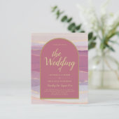 Papier LeahG Dusty Rose Lavender Gold Wedding Invitation (Debout devant)
