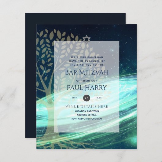 Papier LeahG Elegant Chic Bar Mitzvah Juif Torah Chic (Devant / Derrière)