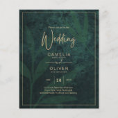 Papier LeahG Emerald Forest Green Gold Wedding Invitation (Devant)