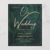 Papier LeahG Emerald Forest Green Gold Wedding Invitation (Devant)