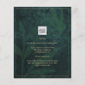 Papier LeahG Emerald Forest Green Gold Wedding Invitation (Dos)