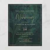 Papier LeahG Emerald Forest Green Gold Wedding Invitation (Devant)