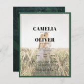 Papier LeahG Emerald Forest Green Wedding INVITE (Devant / Derrière)