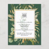 Papier LeahG Emerald Green Greenery Mariage Invitation (Dos)
