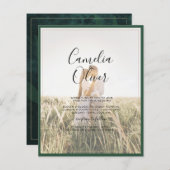 Papier LeahG Emerald Green Photo Overlay Mariage Inviter (Devant / Derrière)